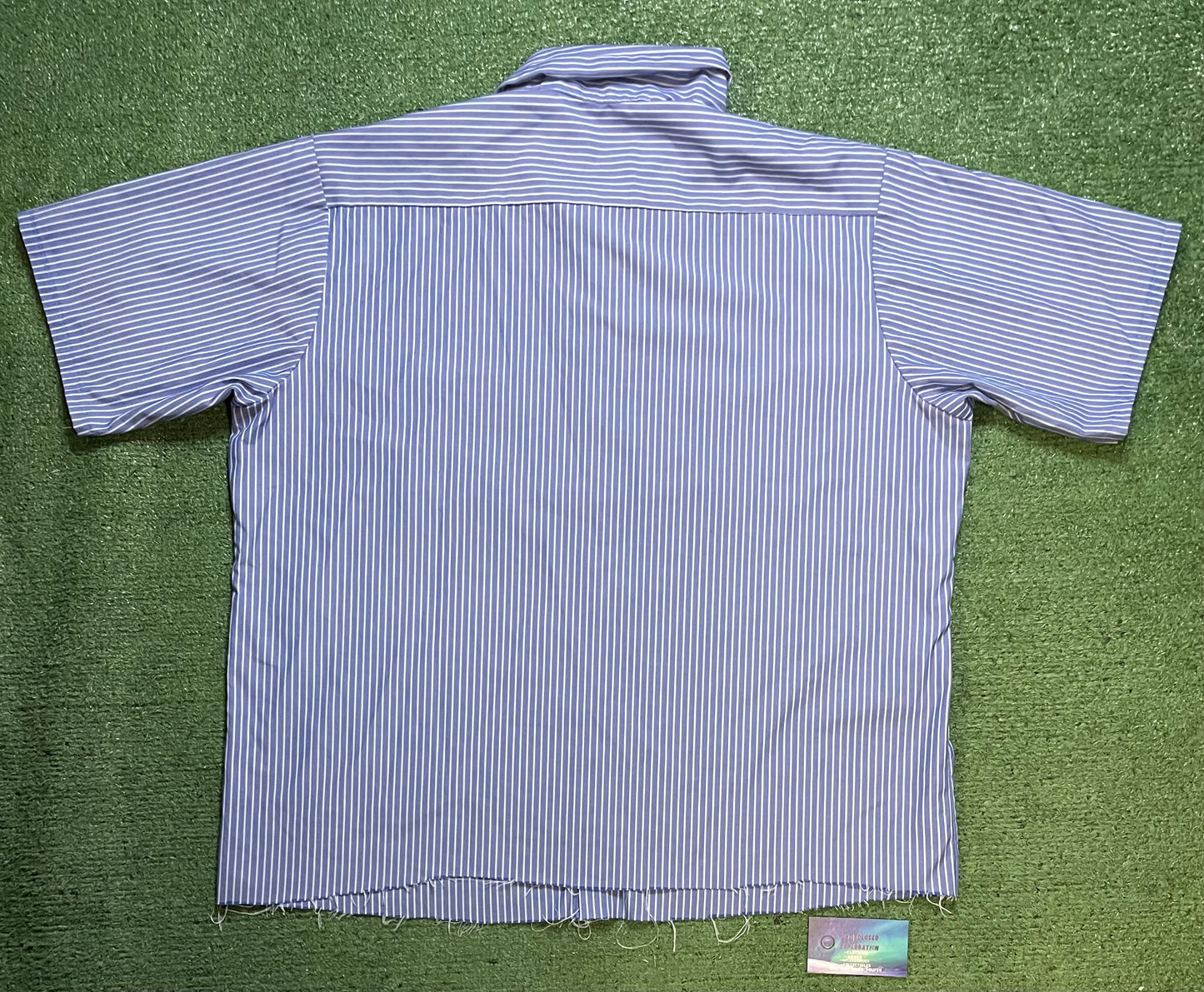 Red Kap blue and white button up shirt
