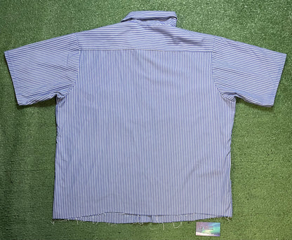 Red Kap blue and white button up shirt