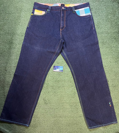 Vintage Coogi plaid pocket jeans
