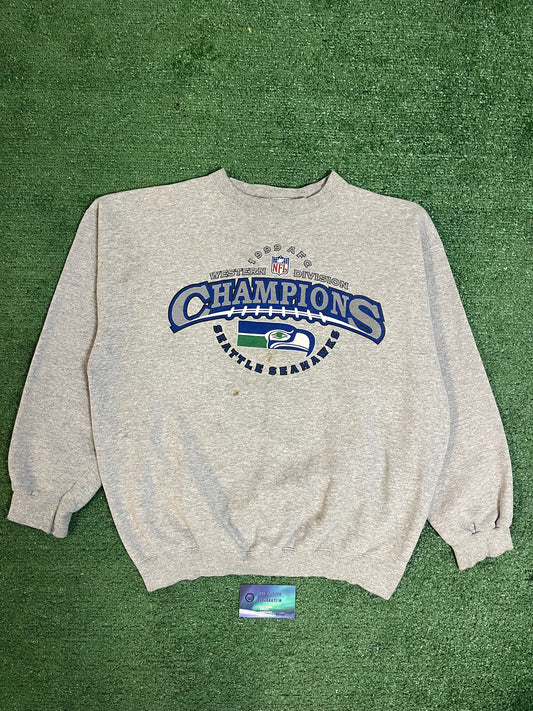 Vintage 1999 Seattle Seahawks western division champs crewneck