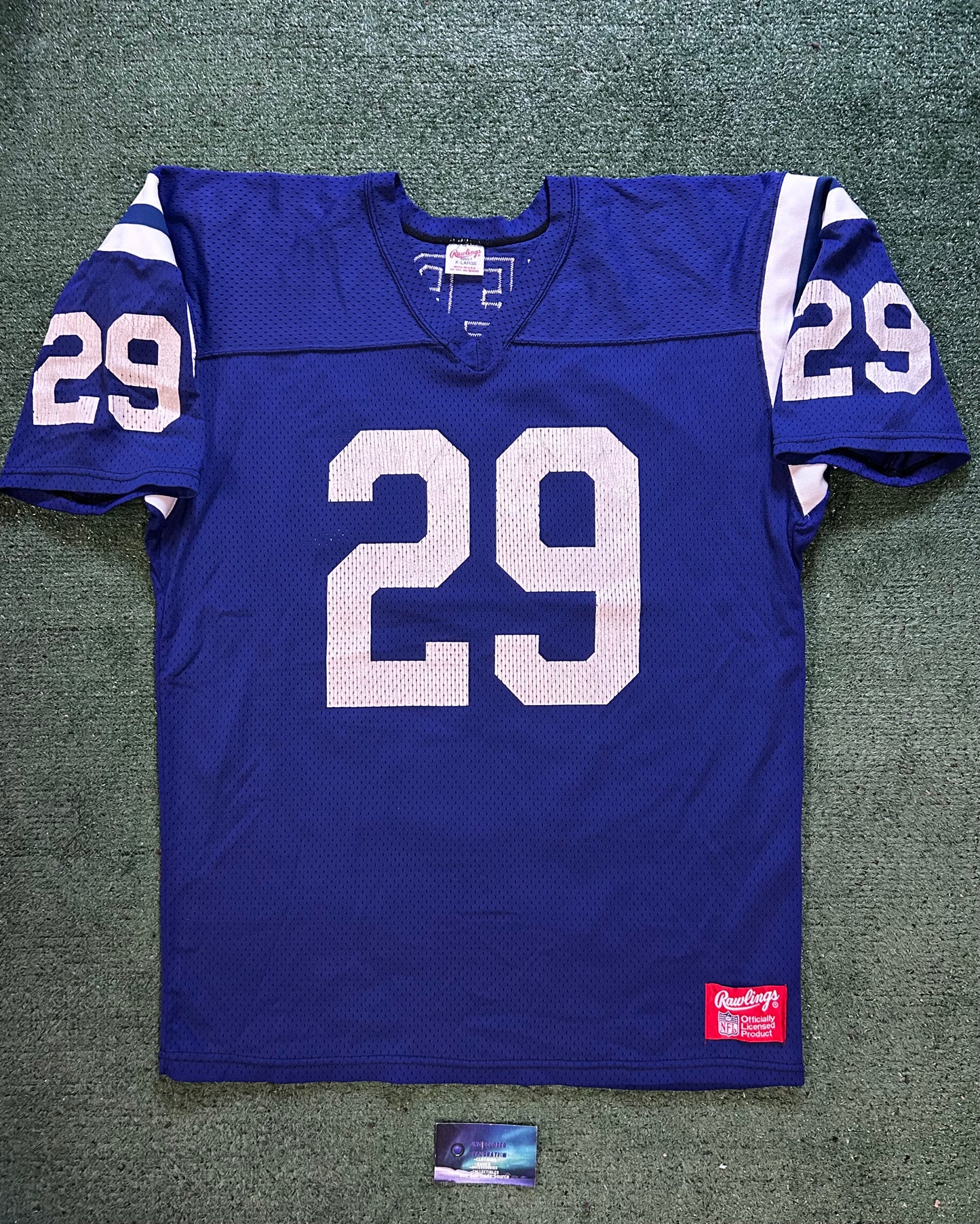 Vintage 1980s Rawlings blue and white football jersey