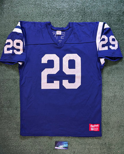 Vintage 1980s Rawlings blue and white football jersey