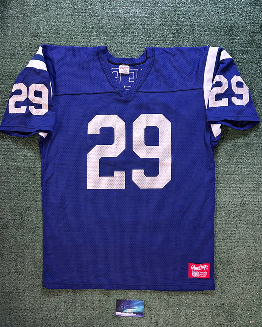 Vintage 1980s Rawlings blue and white football jersey