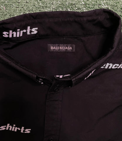 Balenciaga slogan logo button up shirt
