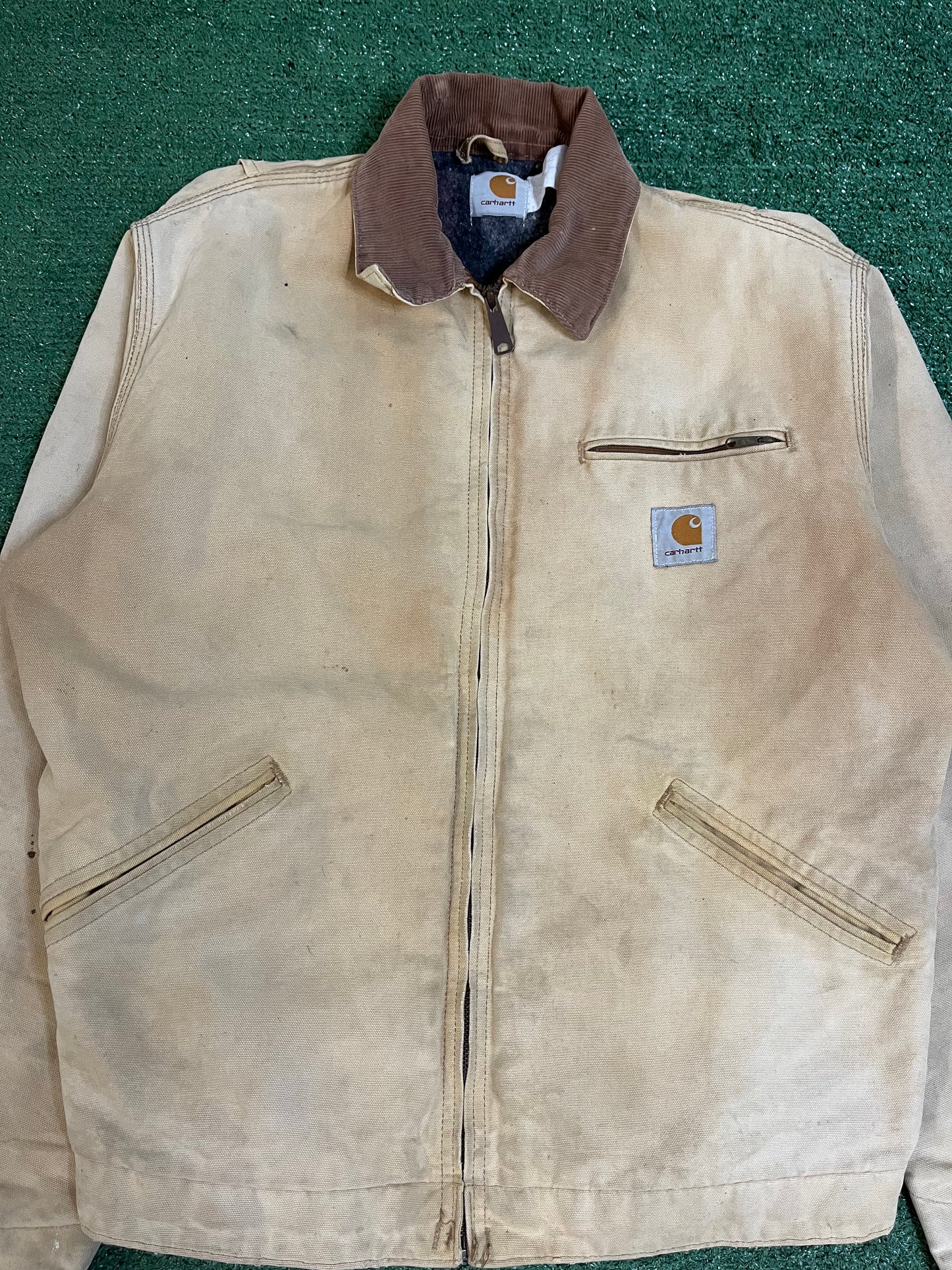 Vintage 1990s tan carhartt Detroit jacket