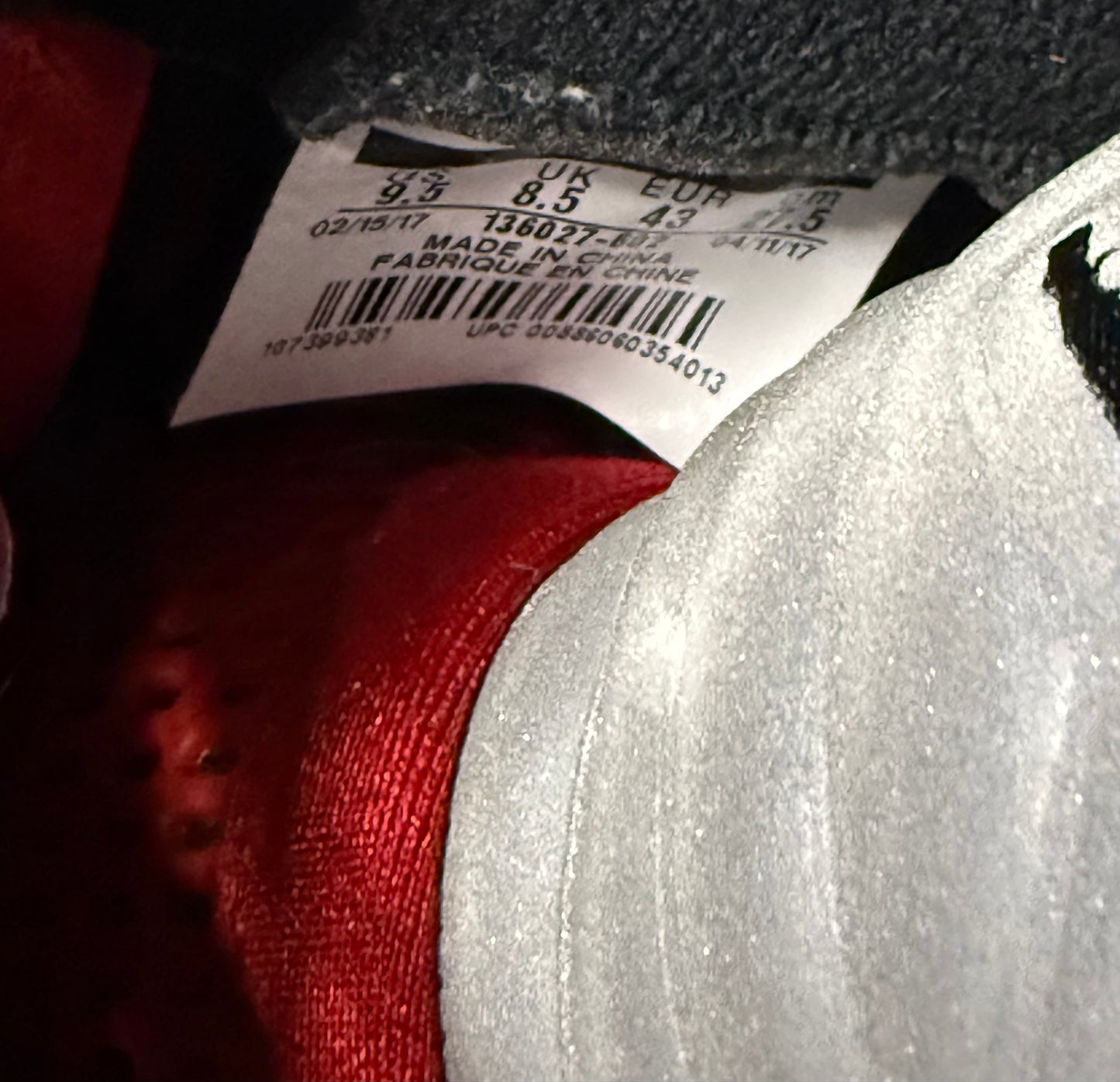 Jordan 5 Red Suede 9.5 Men/11 Women “Preowned”