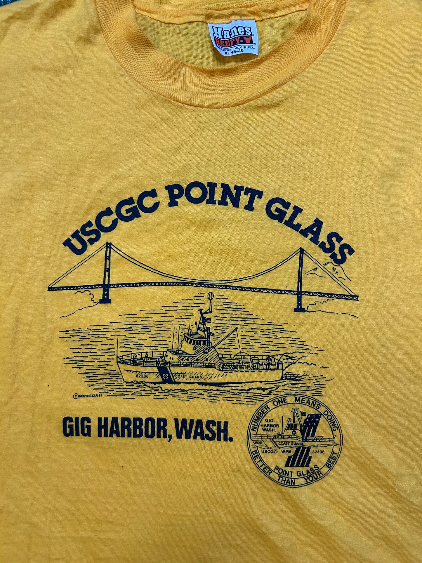 Vintage 1980s USCGC point glass gig harbor  Wa tee
