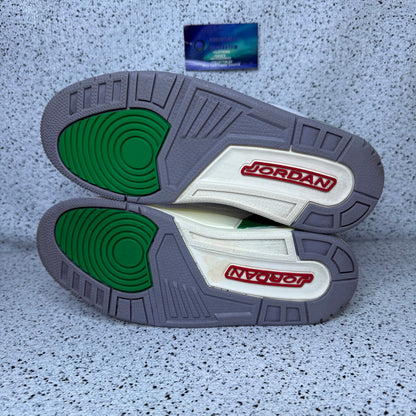 Jordan 3 Lucky Green 8.5 Women/7 Youth “Preowned”