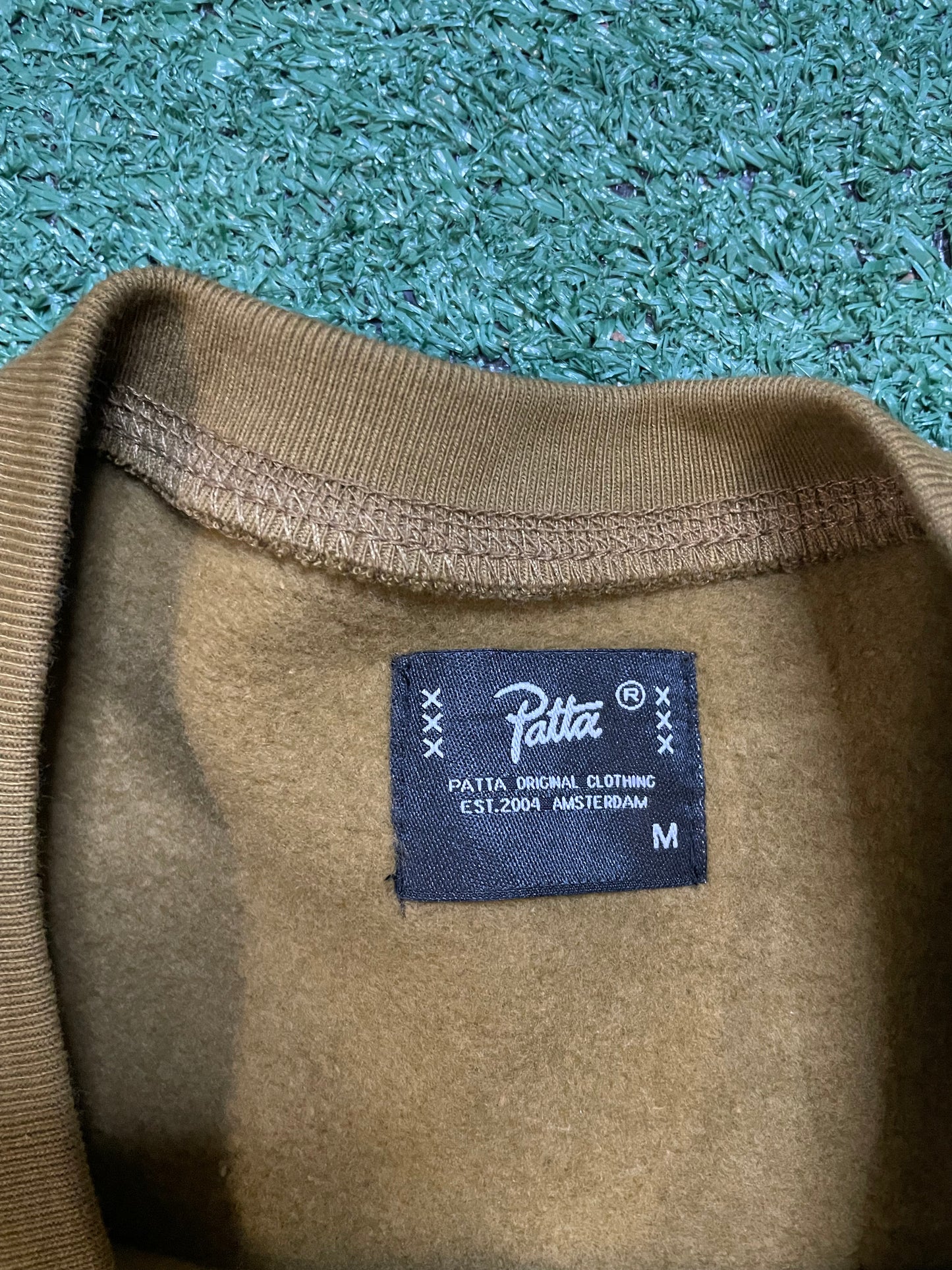 Patta embroidered mustard crewneck