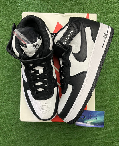 Nike Stussy Air Force 1 Mid Light Bone Black