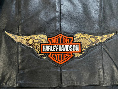 Vintage Harley Davidson leather embroidered wings vest