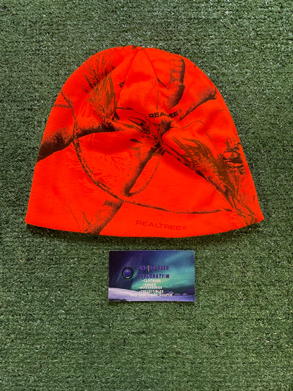 Burning Bush rhinestone orange camo beanie