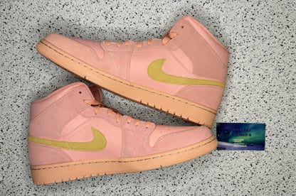 Jordan 1 Mid Coral Gold