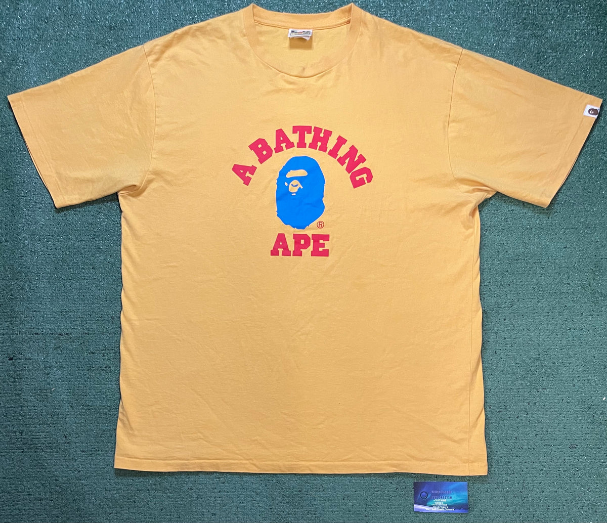 A Bathing Ape Bape yellow red & blue tee