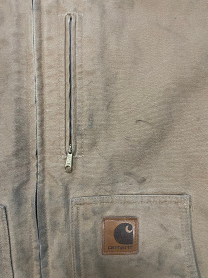 Carhartt beige & brown Sherpa lined jacket