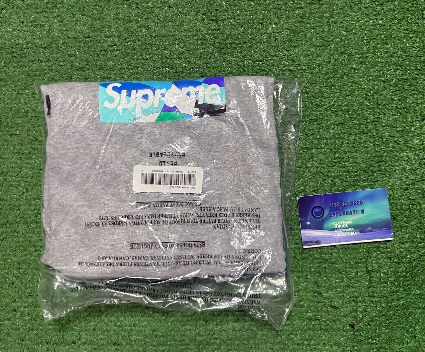 Supreme Emilio Pucci Box Logo Tee Heather Grey Blue