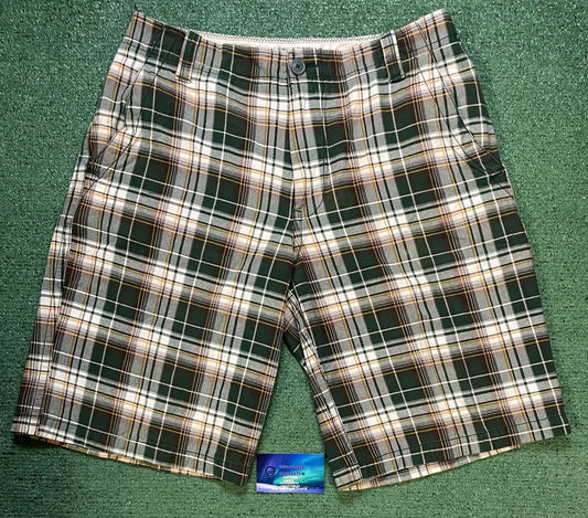 Vintage  Aeropostale green & brown plaid shorts