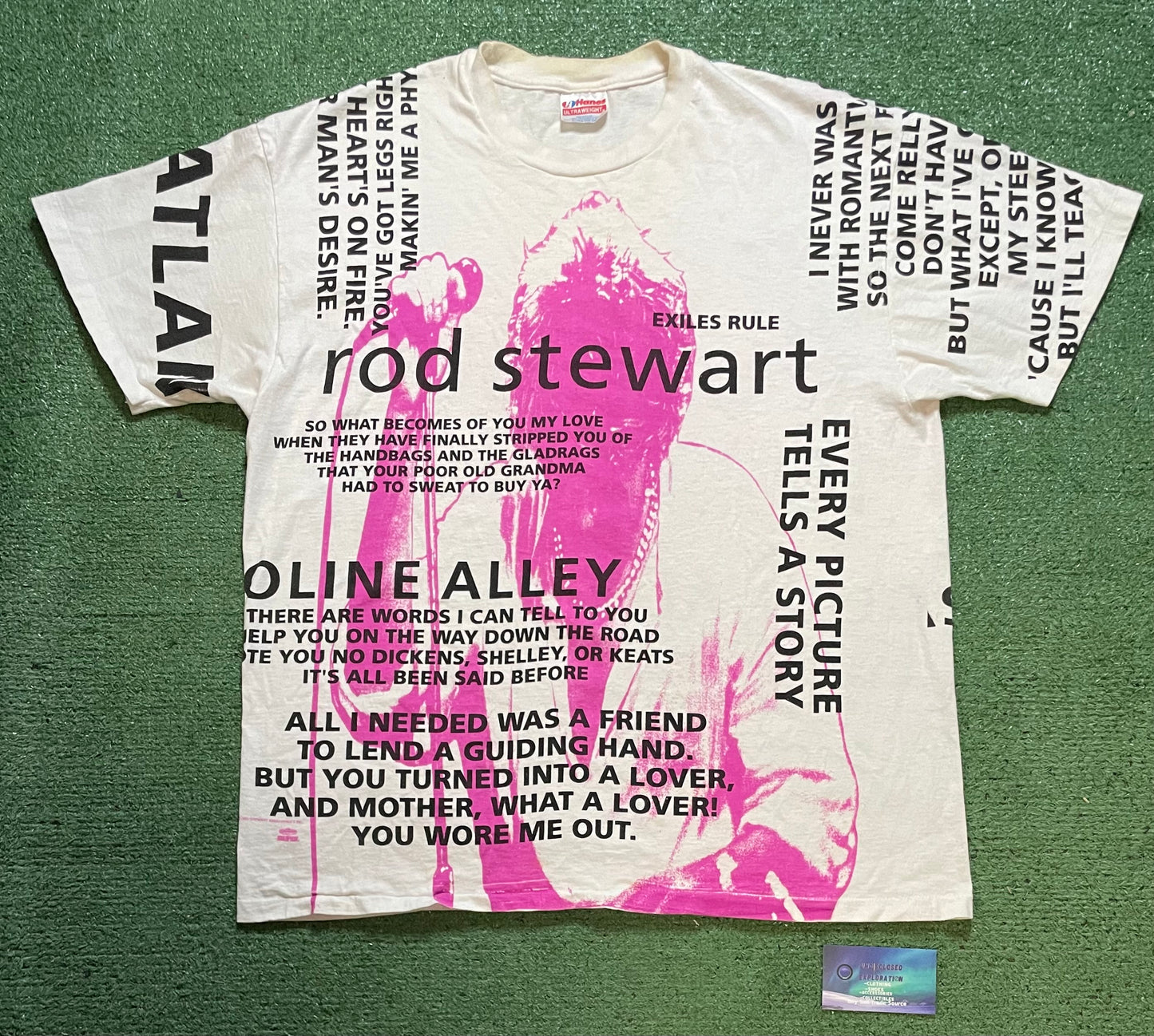 Vintage 1990s Rod Stewart all over print tee