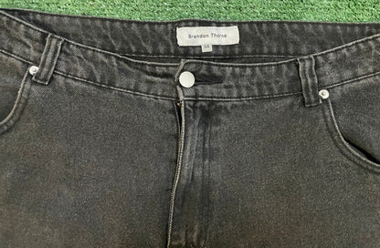 Brandon Thorne black double knee denim jeans