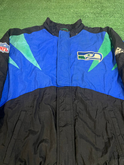 Vintage Seattle Seahawks 1990s Apex One Jacket NFL Football Coat