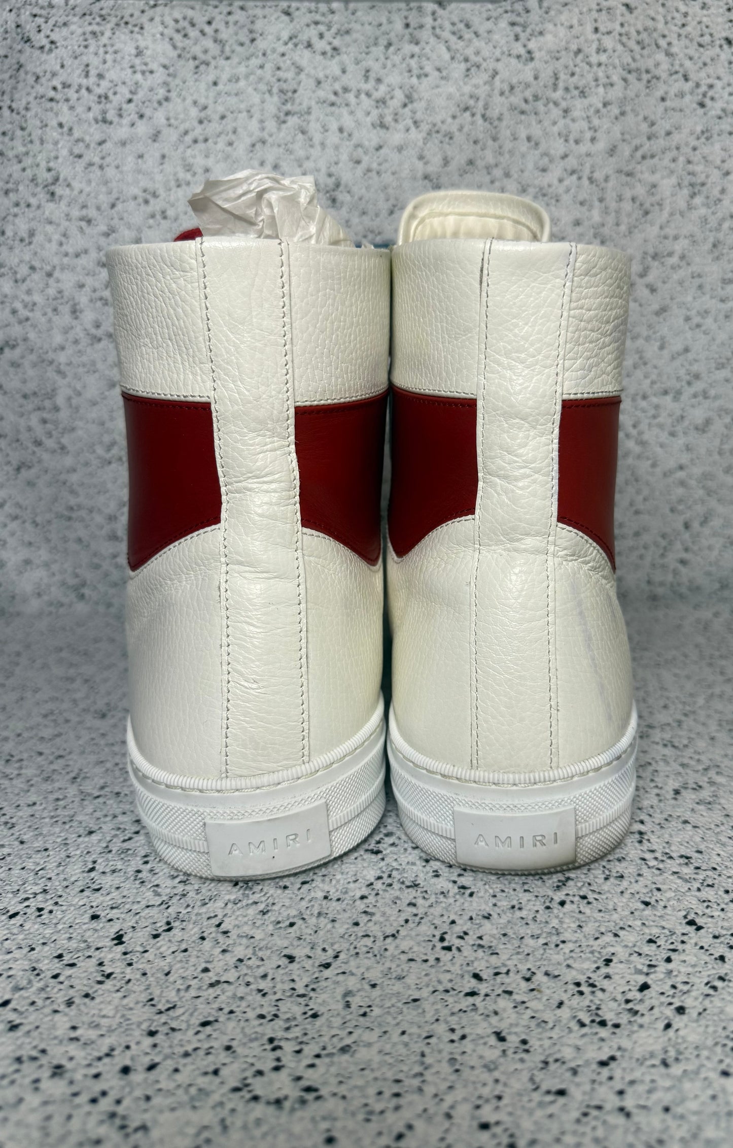 Amiri Sunset Leather Sneaker White Red 12 Men/45 EU “Preowned”