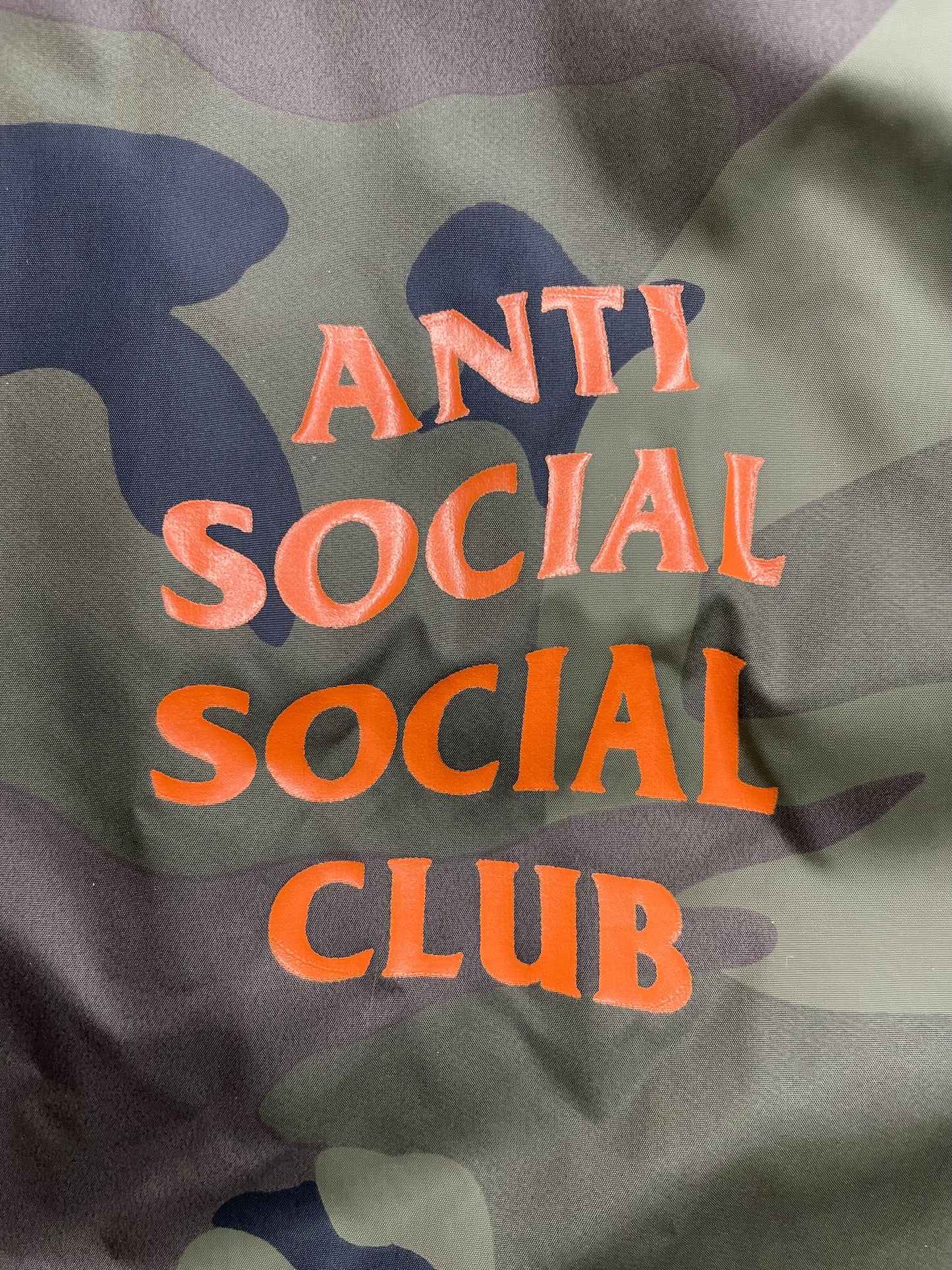 Anti social social club camo coach jacket