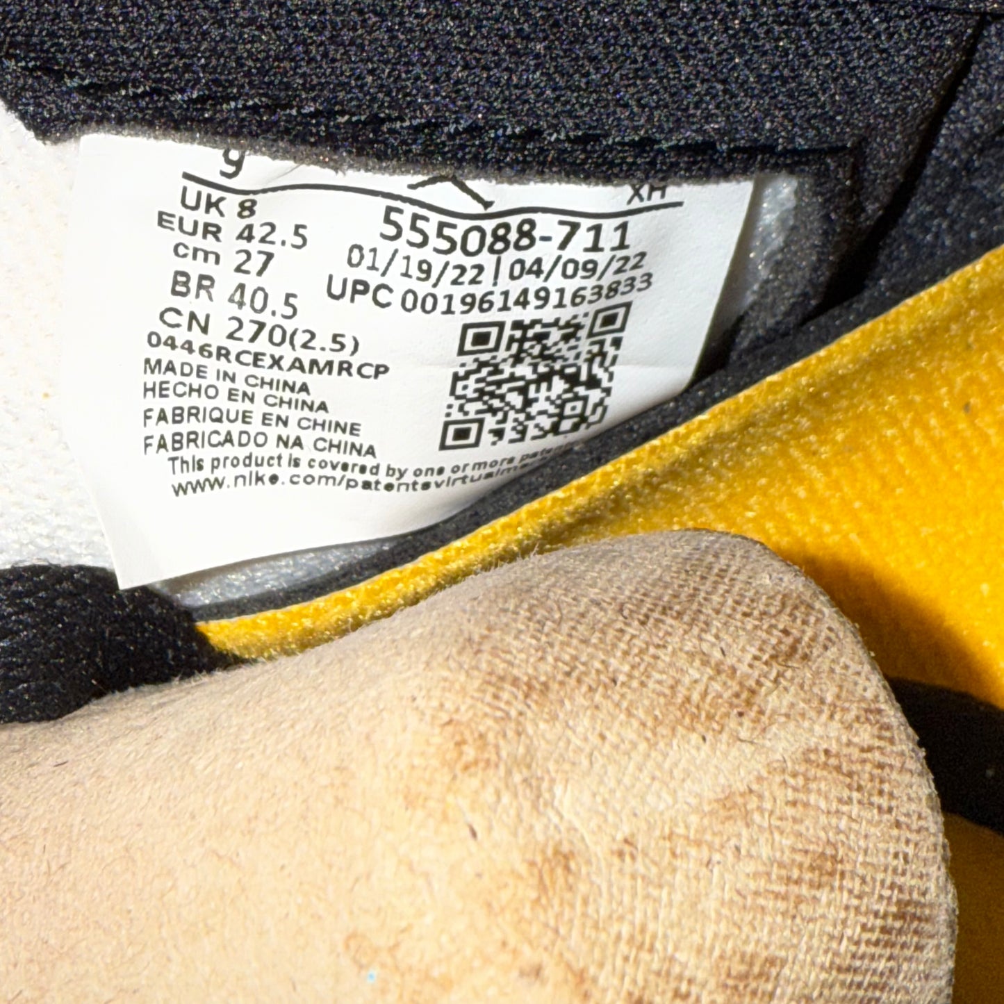 Jordan 1 Yellow Toe