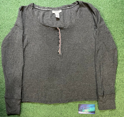 charcoal gray thermal longsleeve top Alfani
