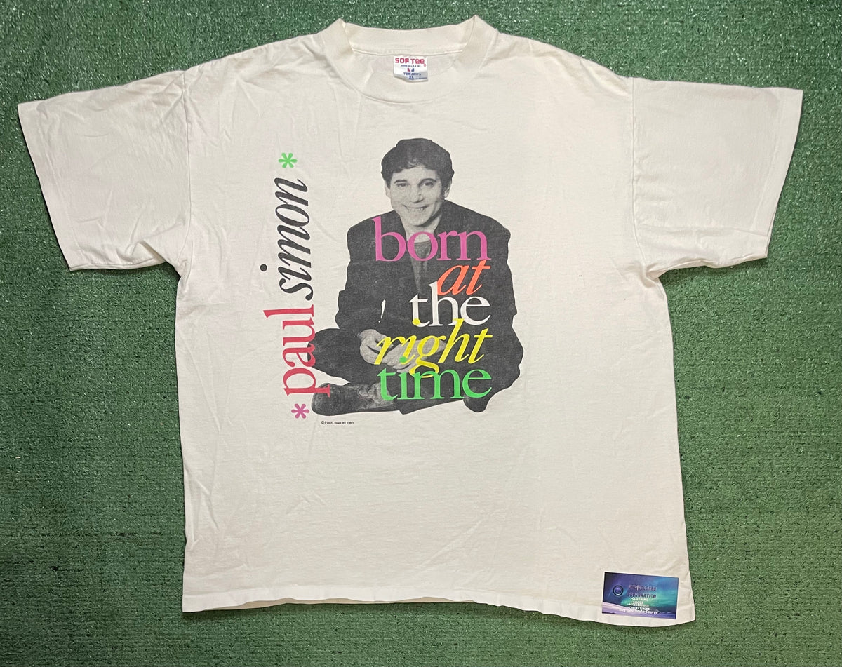 Vintage 1990s Paul Simon born at the right time tour tee