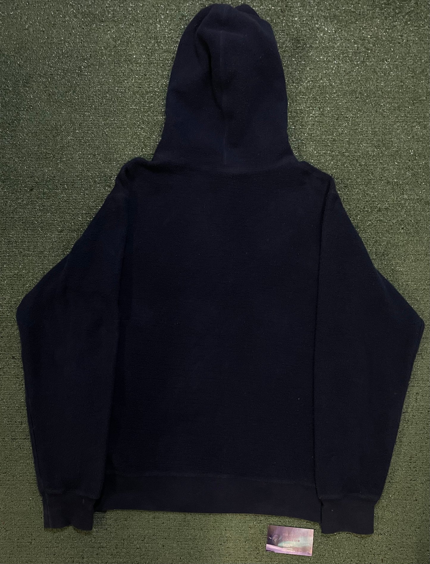 Supreme navy reverse fleece hoodie