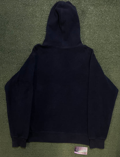 Supreme navy reverse fleece hoodie