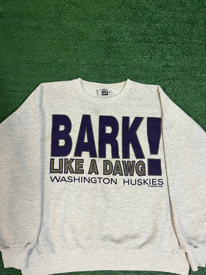 Vintage 1990s university of Washington UW Bark like a dawg Crewneck