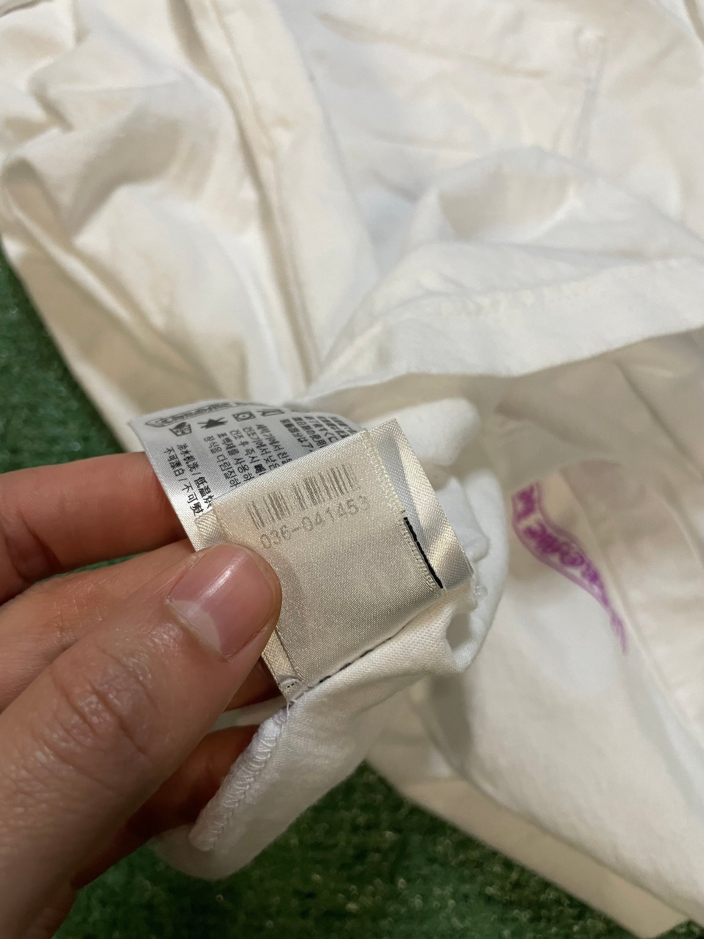 Chrome Hearts white and purple neck logo tee