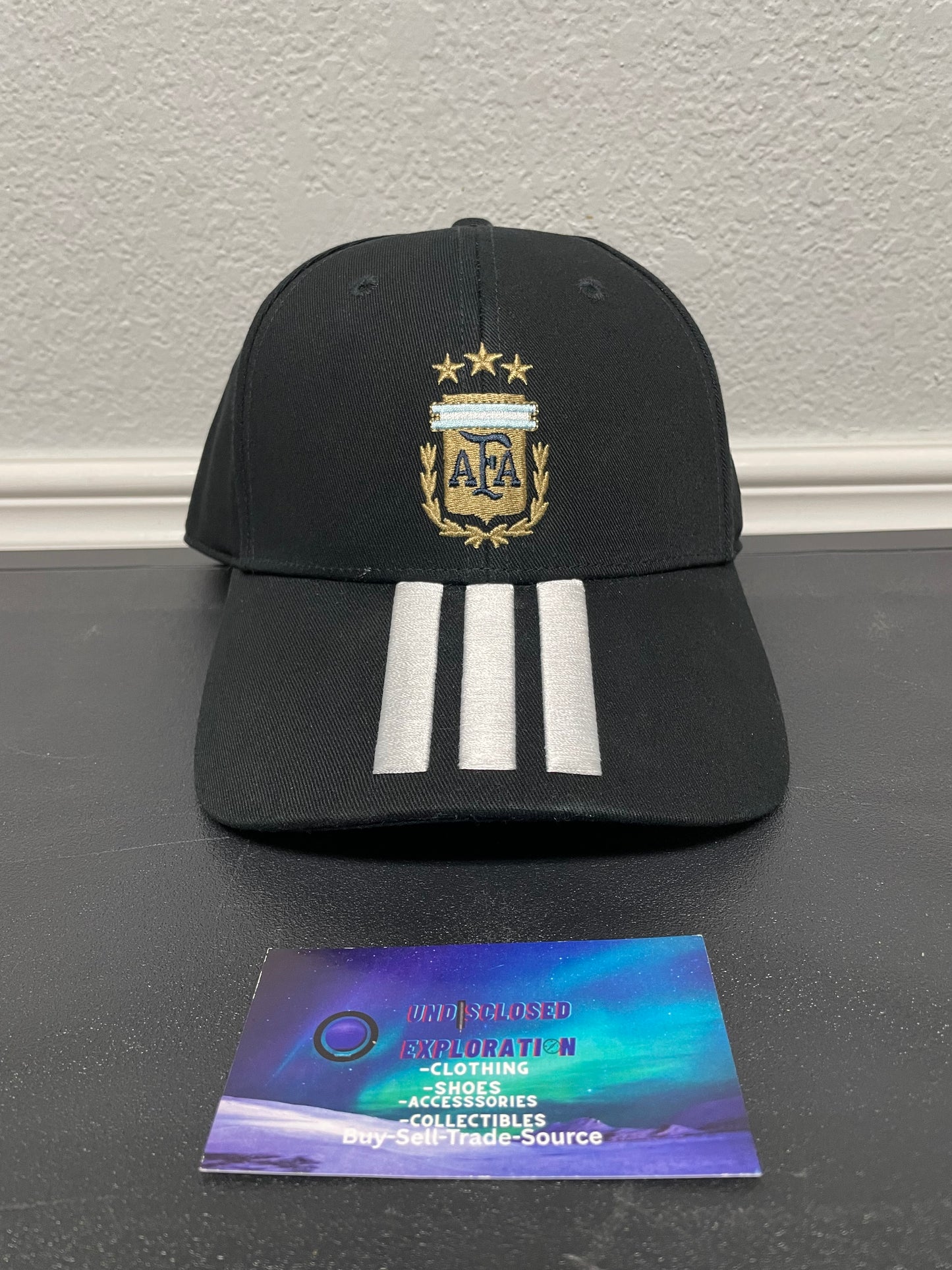 Adidas Argentina 3 stripes black hat