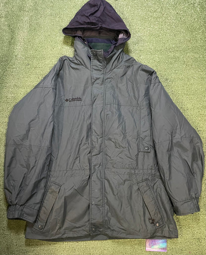 Vintage Colombia long peak green jacket