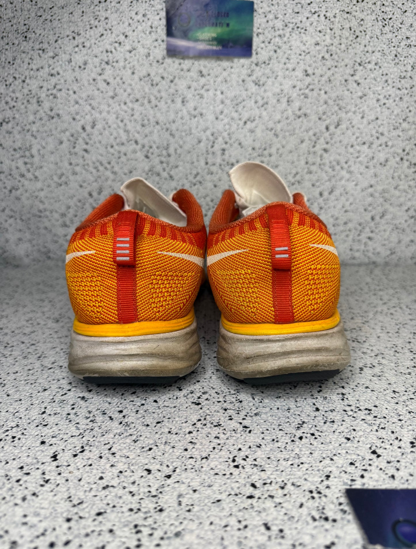 Nike Flyknit Lunar 2 orange Flame 8.5 Men/10 Women “Preowned”