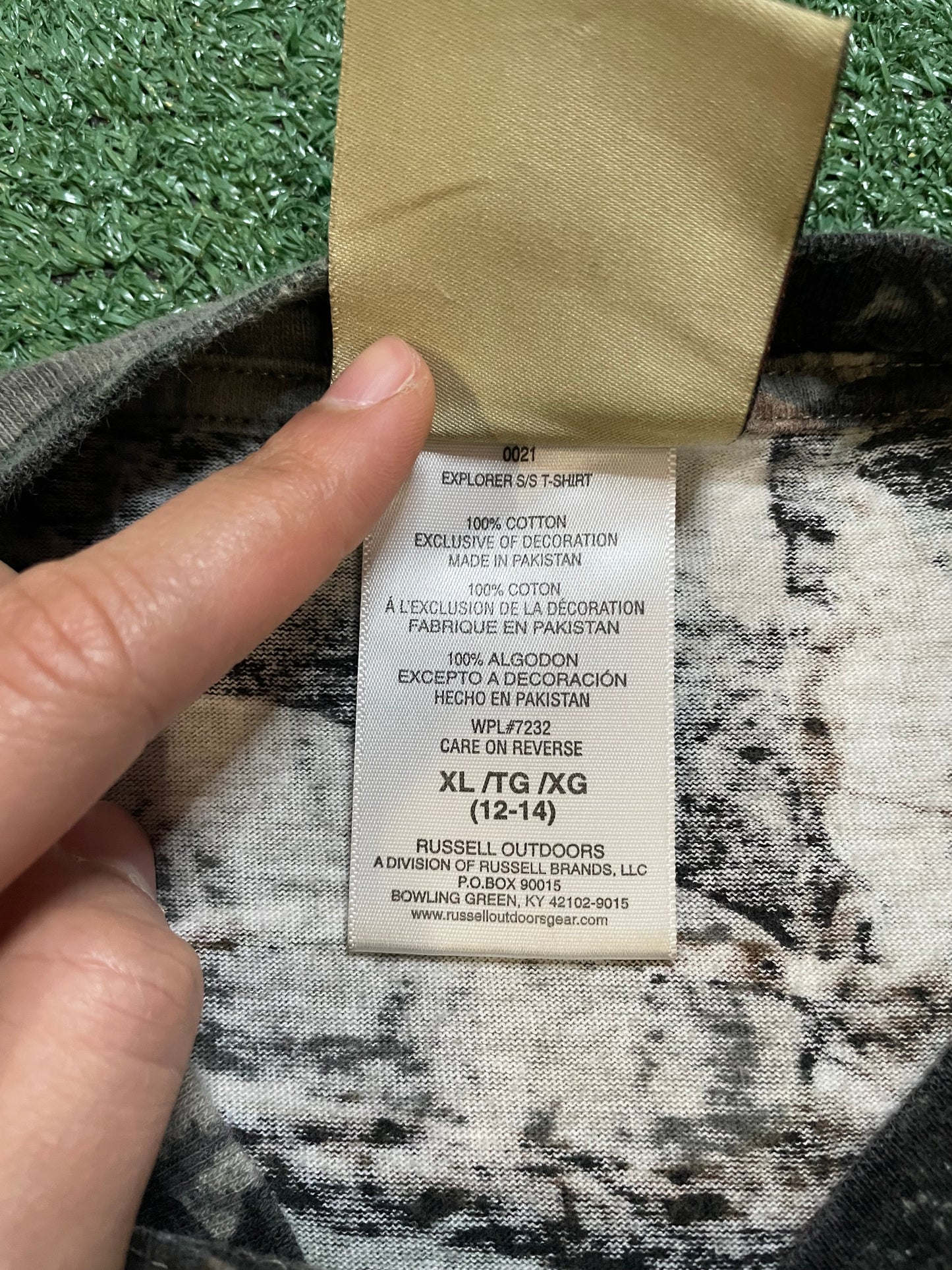 Vintage grey outdoor camo Russell camo tee