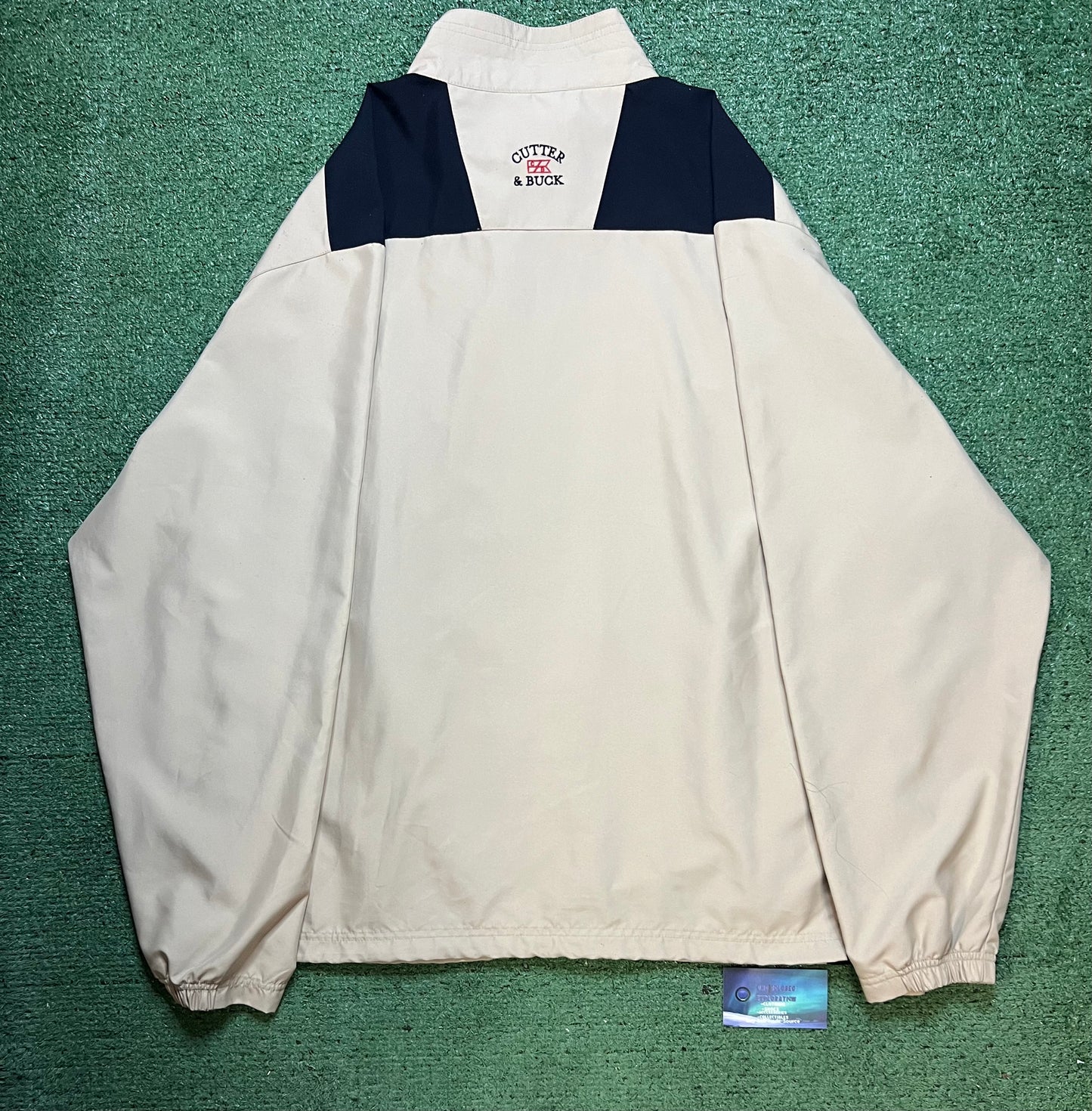 Vintage 1990s Seattle Mariners  embroidered tan zip up jacket