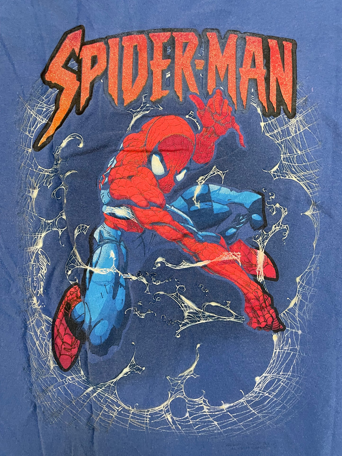 Vintage 1990s Spider-Man web comic tee