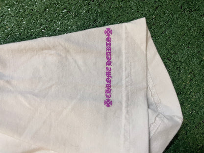 Chrome Hearts white and purple neck logo tee