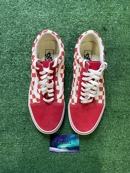 Vans old skool red check board 9.5men/11women