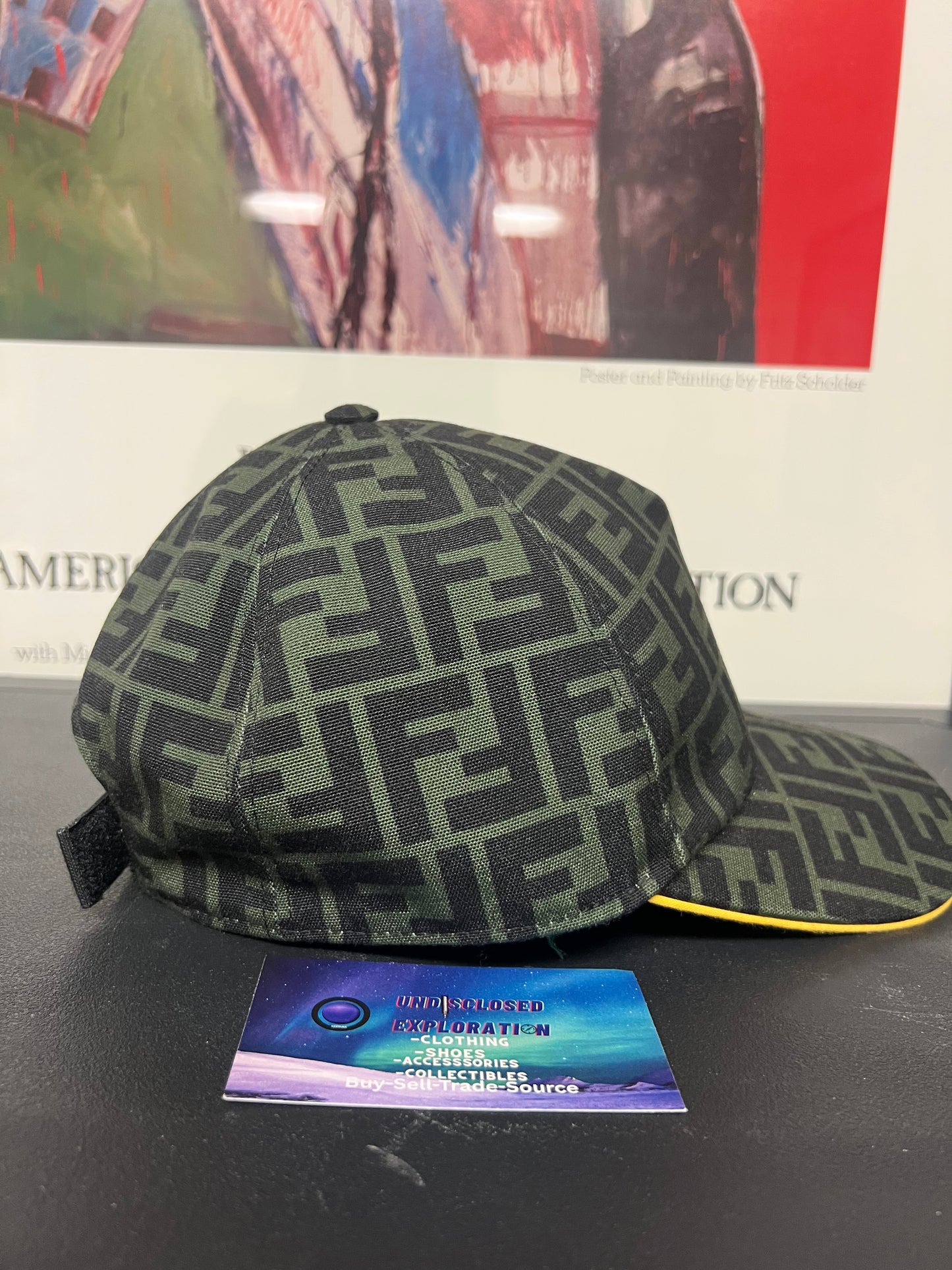 Fendi zucca FF green & black hat