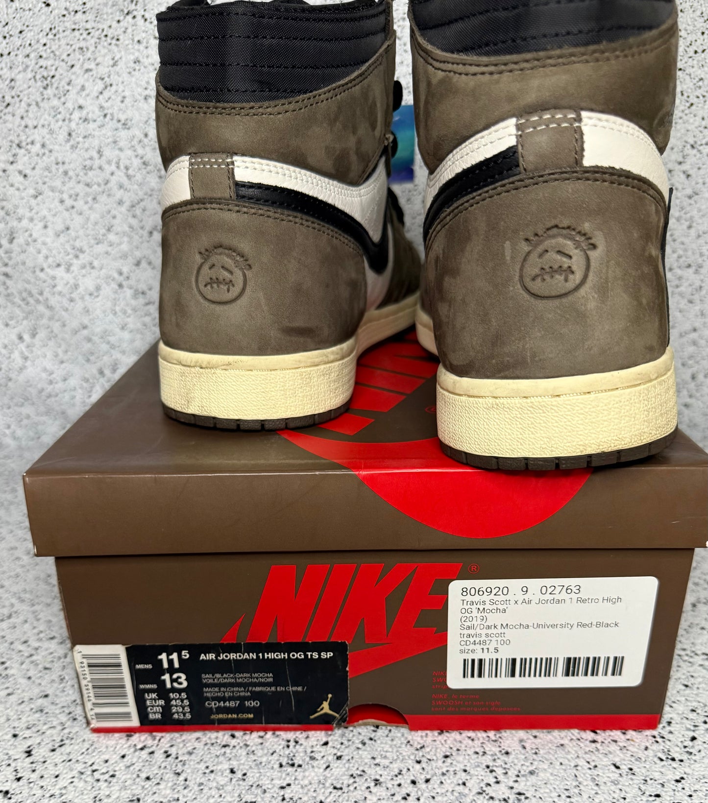 Jordan 1 High Travis Scott Mocha 11.5 Men/13 Women “Preowned”