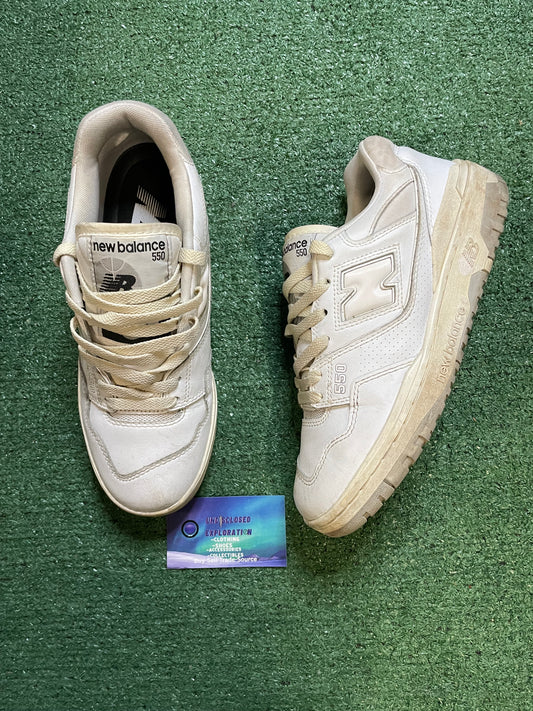 New Balance 550 triple white light grey size 8men/9.5women
