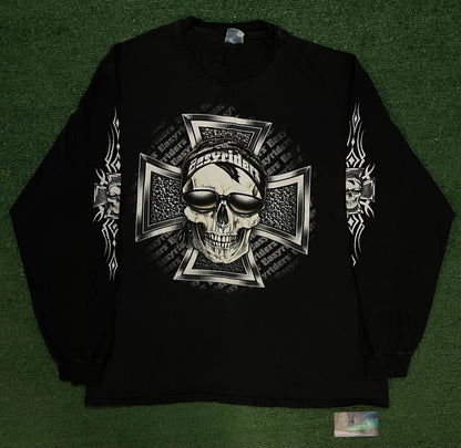 Vintage 1990s Easyriders longsleeve skull cross tee
