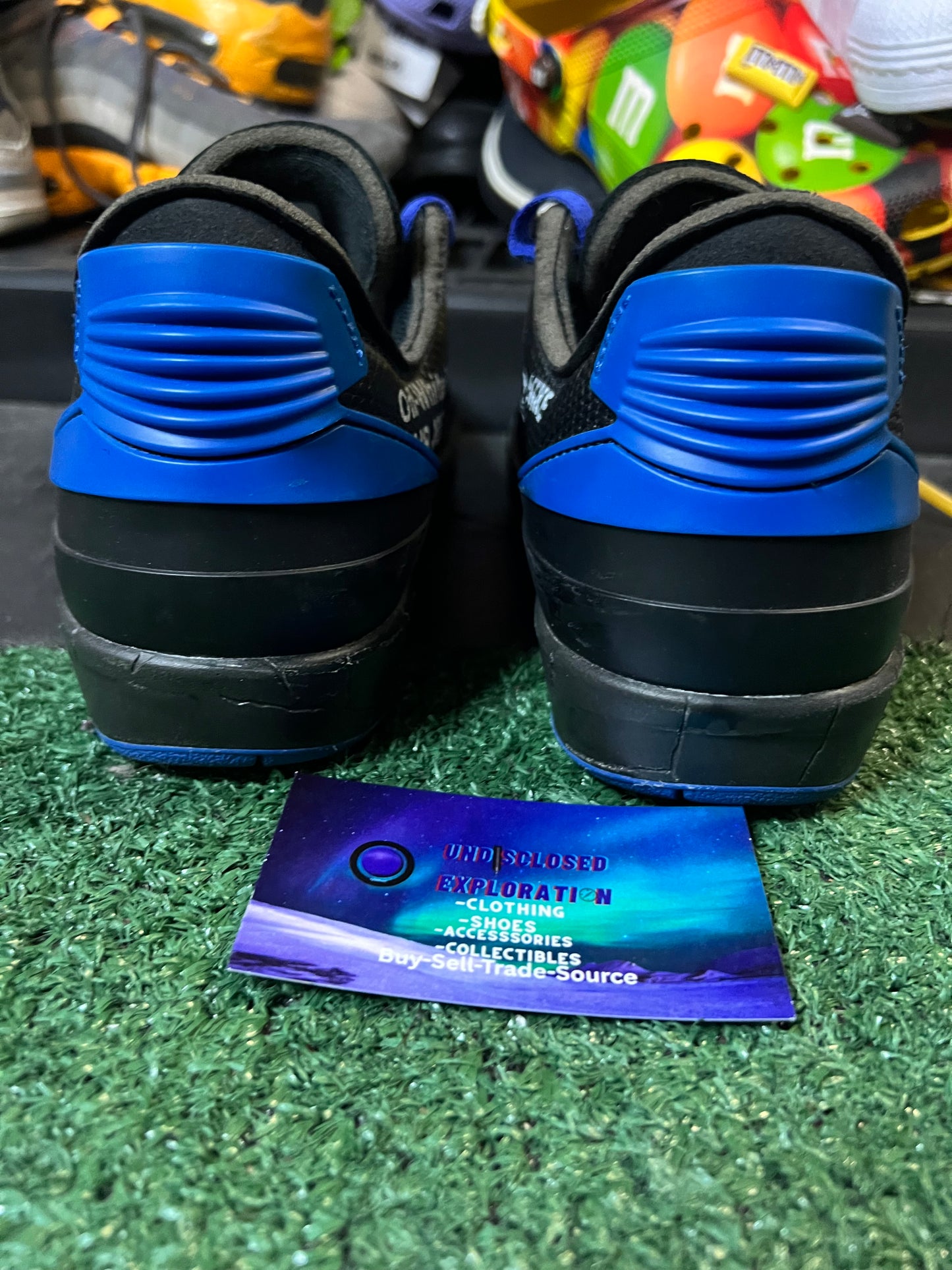 Off white X Air Jordan 2 black varisty royal size 6men/7.5women