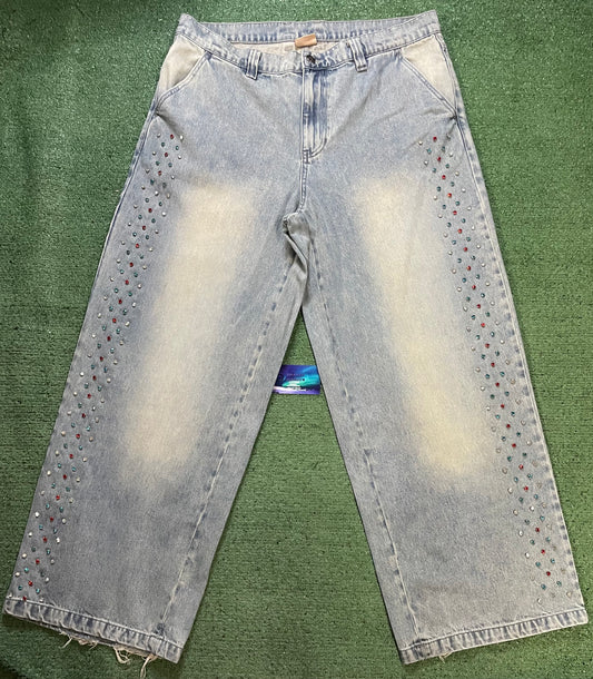 AZVA Crystal Cactus Denim jeans