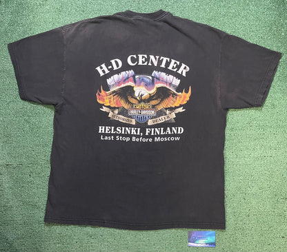 Vintage 2000s Need For Speed Helsinki Finland Harley Davidson tee
