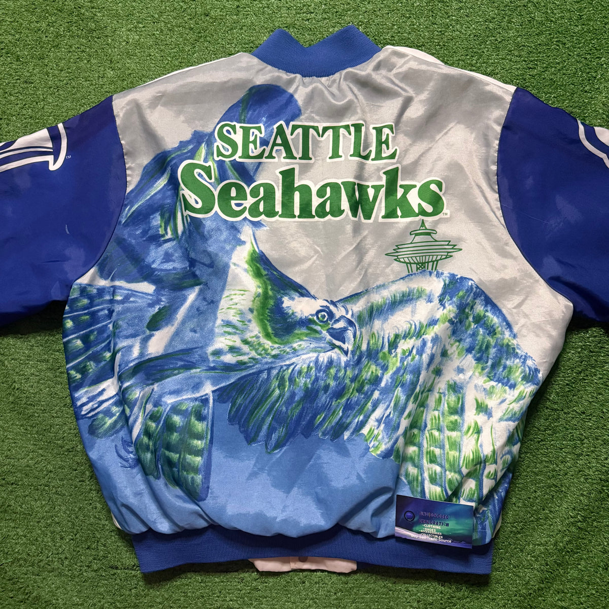 Vintage Seattle Seahawks Satin Chalk Line Fanimation Jacket