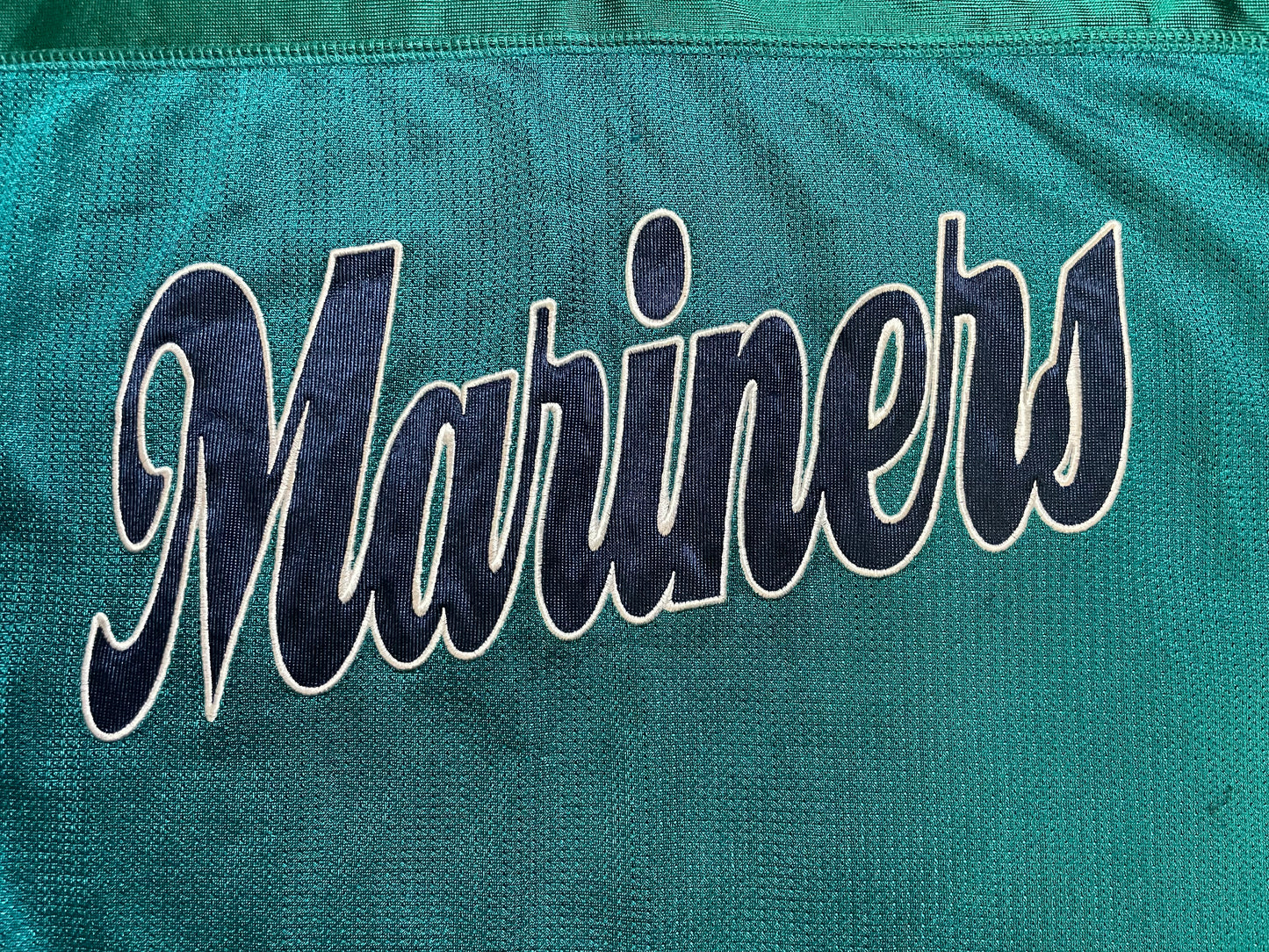 Vintage 1990s Seattle Mariners blue and teal jersey embroidered tee